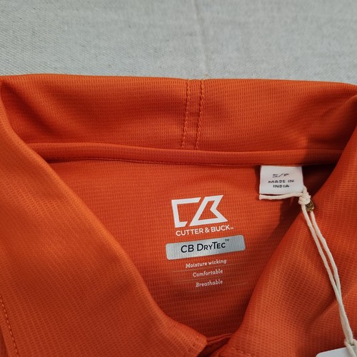 New Denver Broncos Polo Shirt Mens Small Orange Short Sleeve Cutter & Buck - Picture 5 of 12