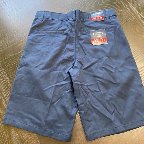 Chaps Boys Adjustable Waist Navy Blue School Shorts SIZE 14 HUSKY - Picture 2 of 3