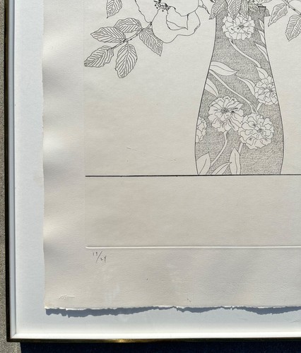 Ed Baynard (American, 1940–2016) Floral, Flowers in a Vase Etching Framed - Picture 18 of 24