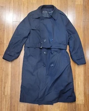 Defense Logistics Agency Garrison Collection Black Army Trench Coat Size 40R