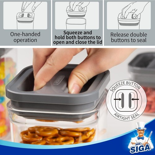 6 Piece Airtight Food Storage Container Set,BPA Free Kitchen Pantry Organization - Picture 3 of 6
