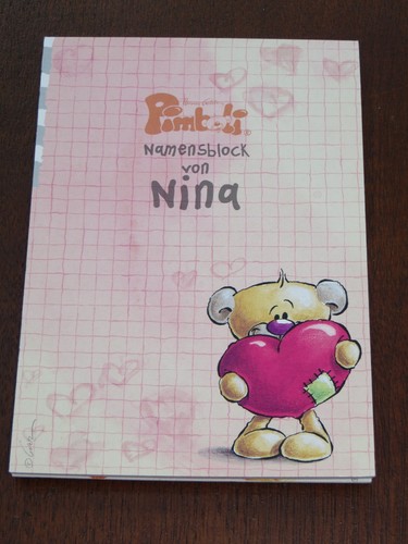 PIMBOLI A6 Block Namen AUSSUCHEN Namensblock NEU 35 Blätter + Sticker Herz - Picture 16 of 23