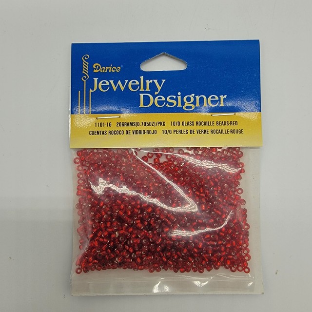 3 PACK Darice Glass Rocaille Beads 10/0 Red 60 Grams 110116 Seed