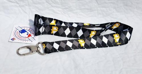 MLB NEW PITTSBURGH PIRATES Argyle Pattern Style Lanyard Licensed New - Picture 2 of 2