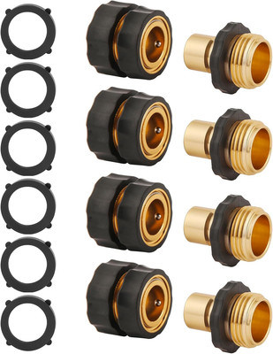 3/4 Inch Garden Hose Quick Connector, Male and Female Quick Connect Hose Fitting