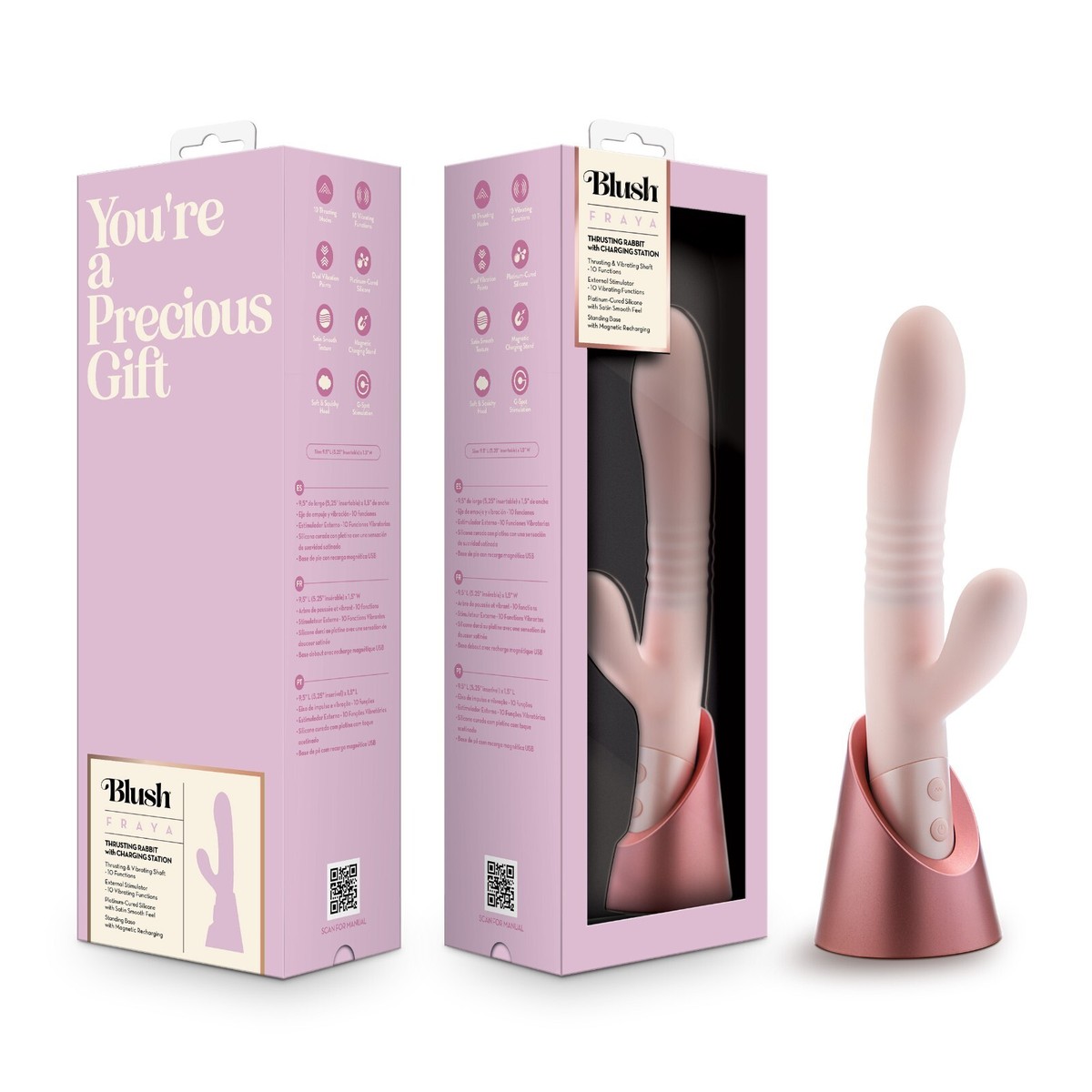 Blush Fraya 9.5 Inch Silicone G Spot Vibrator Clit Stim Sex Toy For Women |  eBay
