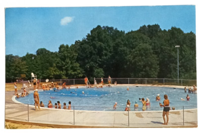 Camp Sandy Cove for Girls Swimming Pool Powhatan Maryland MD Postcard c1960s
