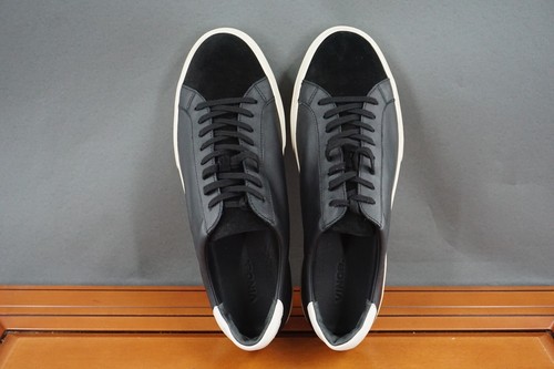 Vince Fulton Men's 11.5 Black Leather Lace Up Low Top Casual Sneakers Shoes - Picture 7 of 10