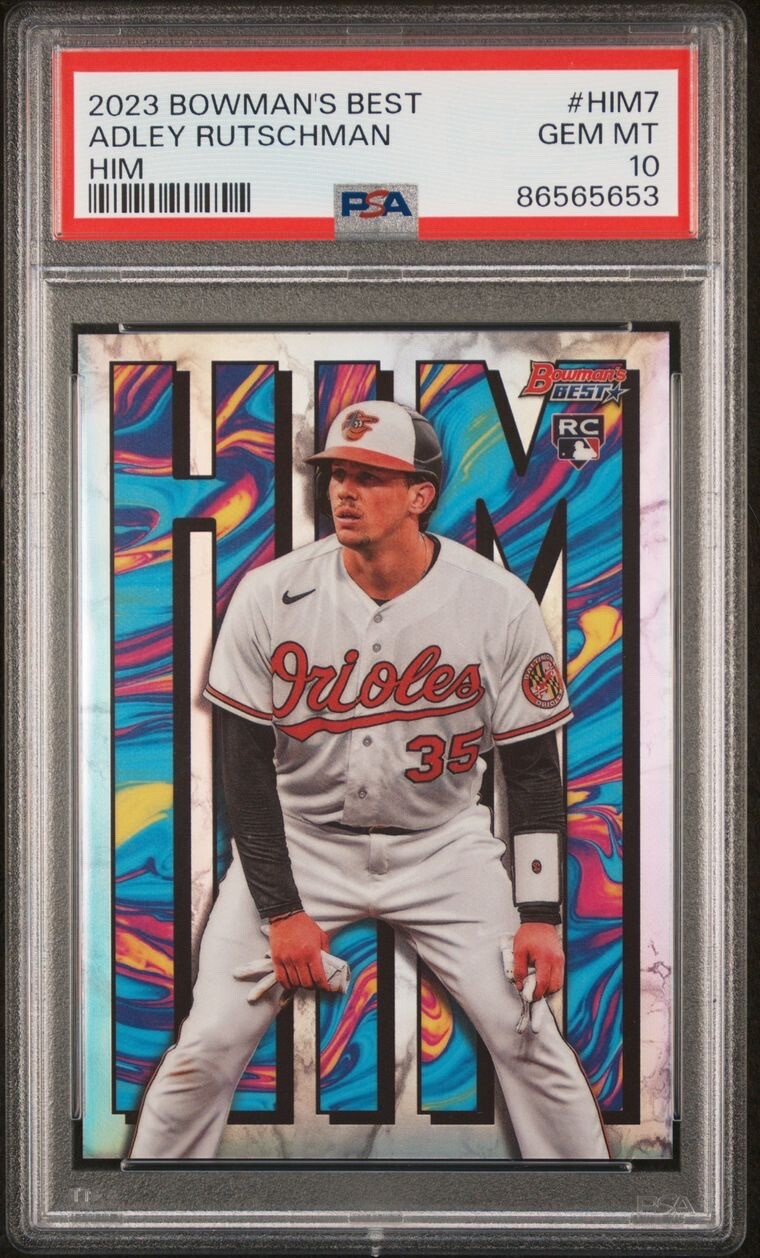 Adley Rutschman 2023 Bowman’s Best Him SSP RC Baltimore Orioles Case Hit PSA 10