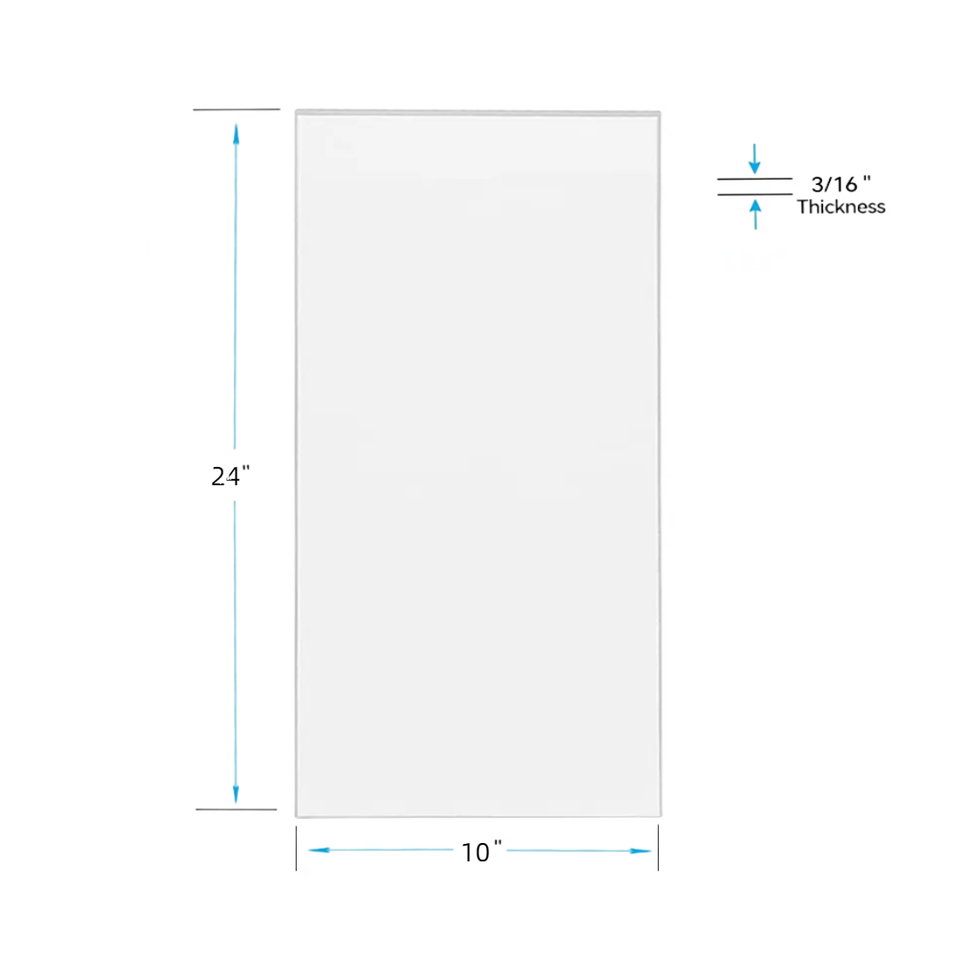 5pk Rectangular Tempered Glass Shelf Panel Thick 3/16