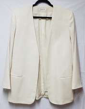 Talbots Long Cream Jacket Blazer Size 12 NWT Classic Preppy Career Corporate