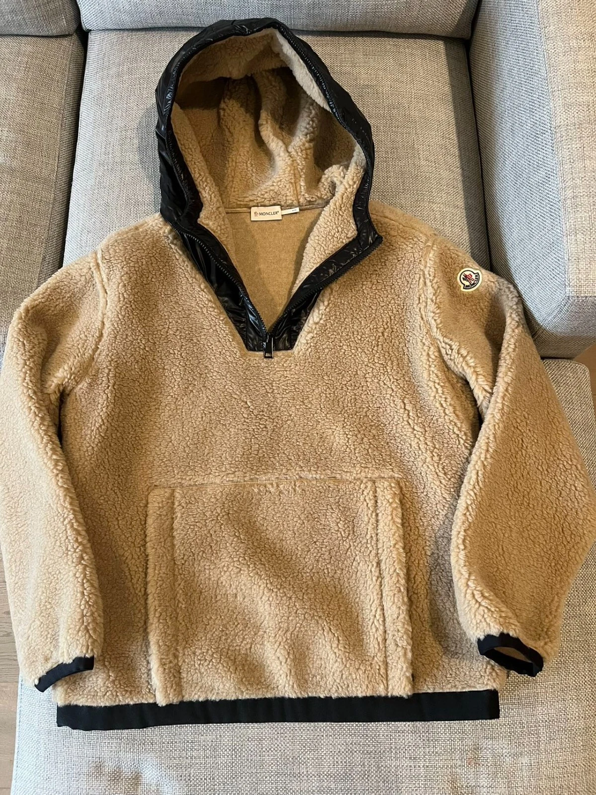 Moncler — Moncler Women's Teddy Hoodie Size Large Camel