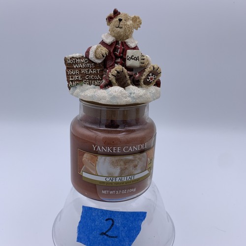 VTG Yankee Candle 3.7 Oz + Boyds Bear Lid Christmas Food/Spice RARE Buyer Choice - Afbeelding 6 van 11
