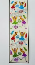 HAMBLY STUDIOS PRISMATIC STICKERS CHEERLEADER - POM POMS RARE RETIRED VINTAGE.