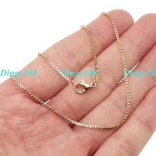 Designer Inspired Genuine 18K Rose Gold Filled 16 inch Box Chain Necklace F125R