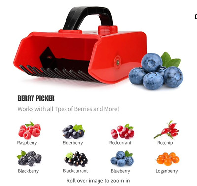 Berry Picker with Metallic Comb, Plastic Blueberry Picker Scoop with Ergonomic H
