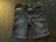 Arizona Jeans Bermuda Shorts Girls size 6Y Blue denim zip button Flap pockets