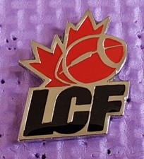 LCF (Liegue Canadienne de Football) Red & Black CFL logo pin made by JFSC