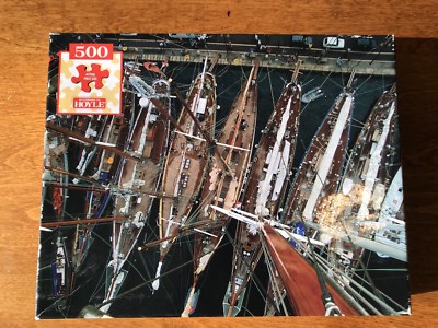 New 500 Piece Hoyle Puzzle Sailboats Masts 1997 Daniel Forster Crown Collection