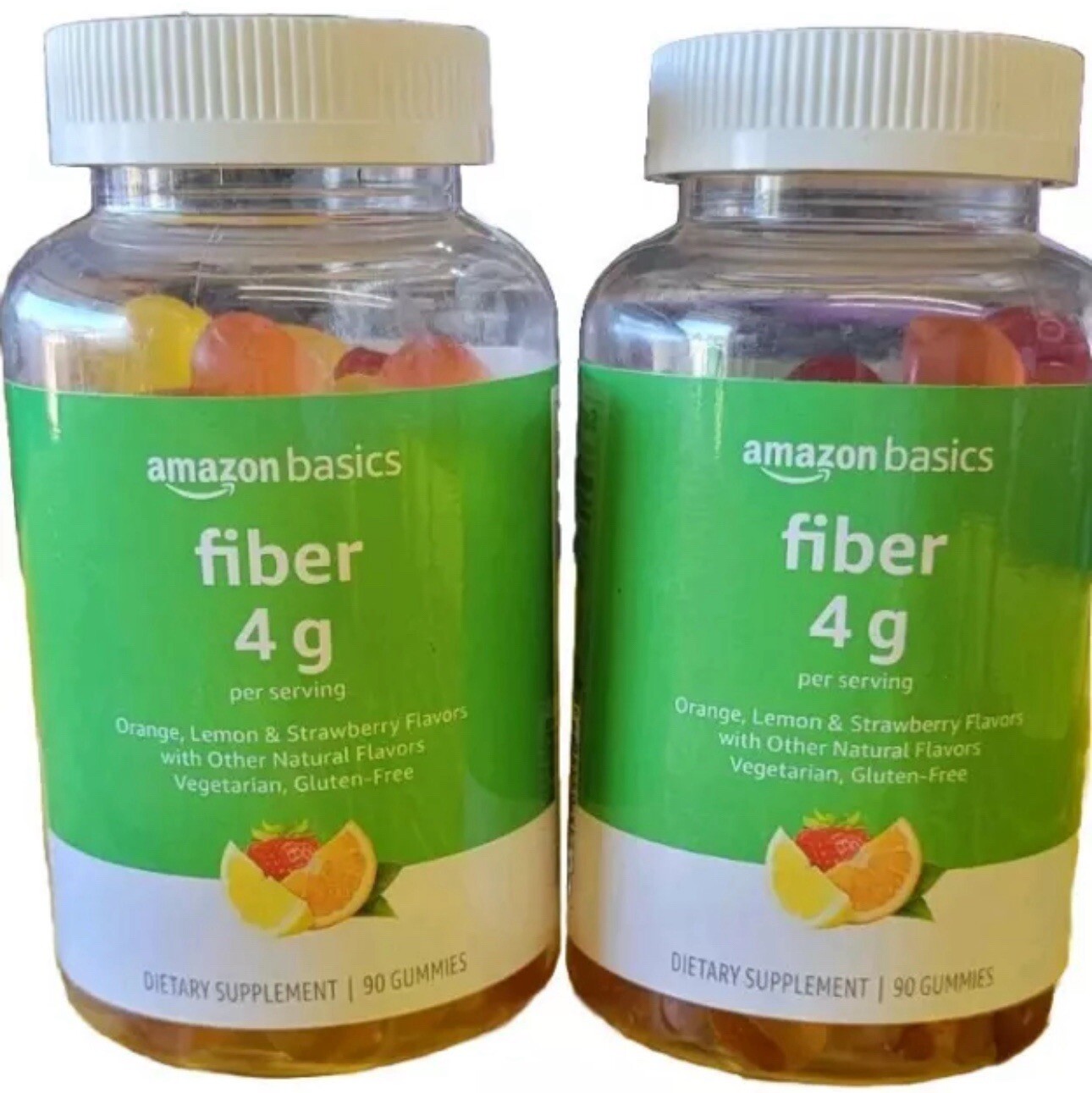 Fiber Gummies 180 Count Chewables Amazon Basics 2 Bottles