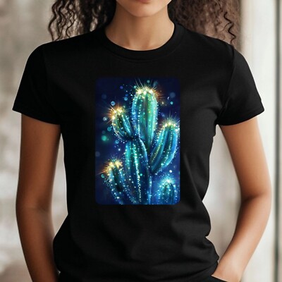 T-Shirt Frauen Kaktus im Licht Motiv Baumwolle Gre XS bis 3XL | eBay.de