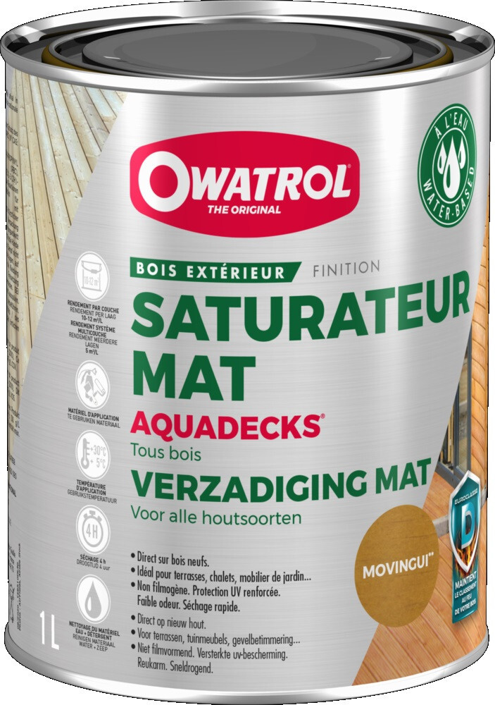 Saturatore Protezione Diretta Legno Colore Movingui 1L AQUADESKS OWATROL