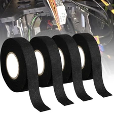 4 Pcs Cloth Adhesive Tape Looms Wire Harness Noise Reduct  For Car Auto 19mm*15m