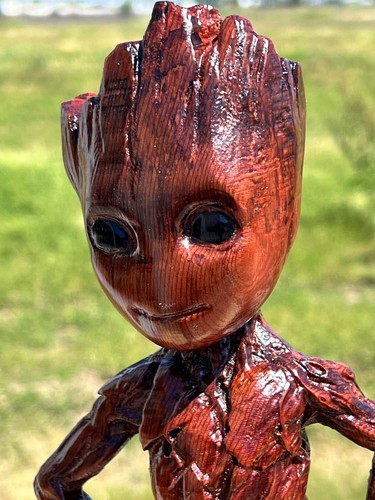 Marvel Baby Groot Wood Carving - Picture 2 of 6