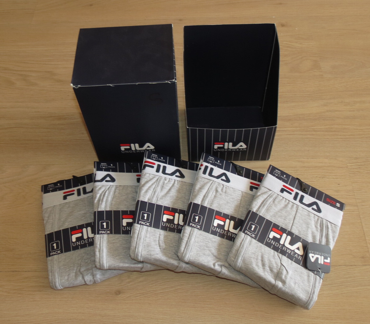 Boxer Fila 5 PEZZI Shorts Underwear Taglia Small Uomo Hipster Bodywear