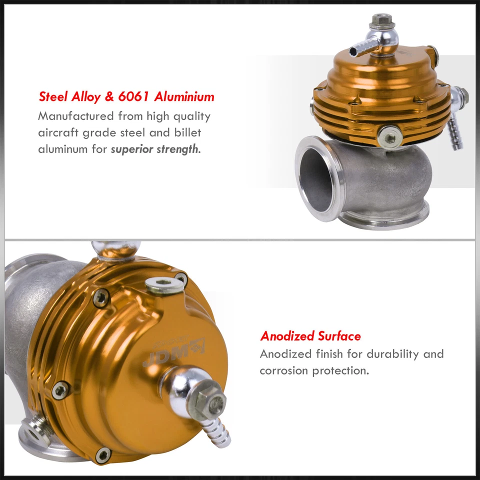 35mm 38mm External Manifold Mount Jdm Mini Gold Wastegate Bypass V-Band Foto 3 de 4