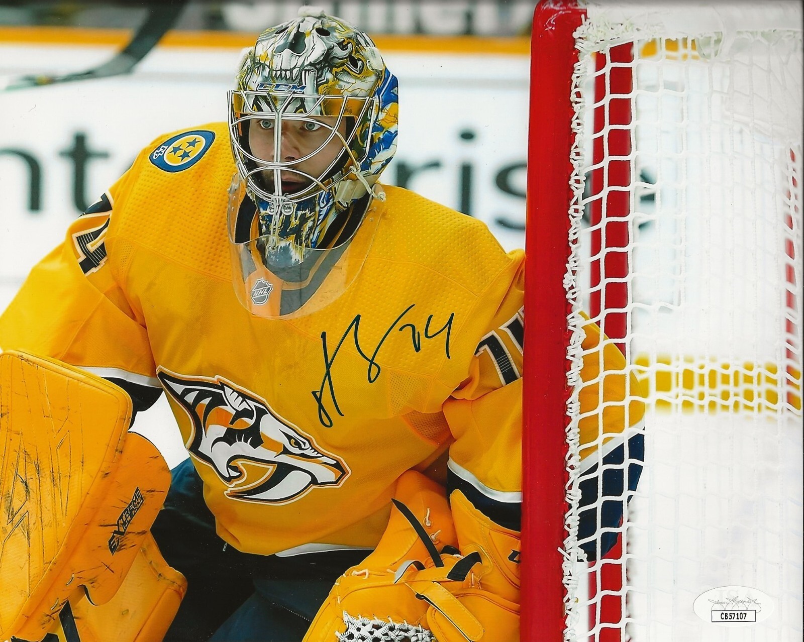 Juuse Saros Autographed Signed Nashville Predators 8x10 photo Preds #1 JSA 