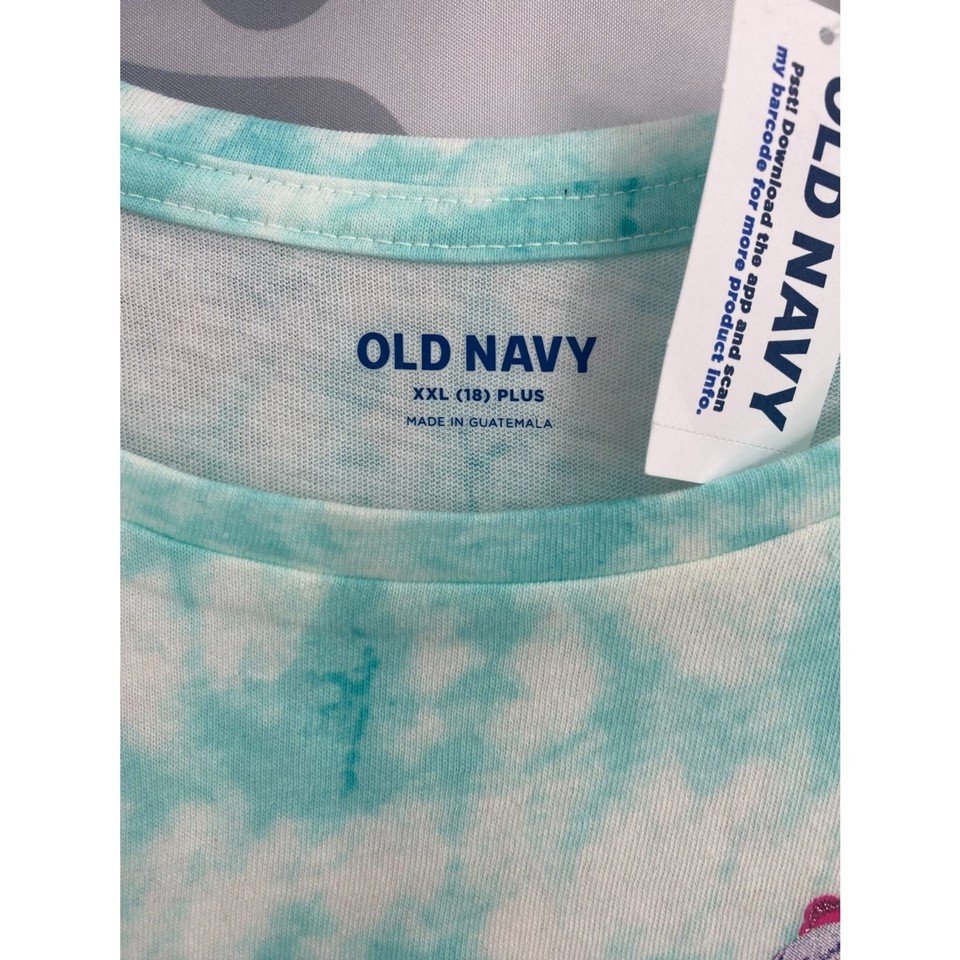 Old Navy NWT Youth Graphic Tee Summer Dino Tie Dye Short Sleeve XXL