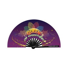 Queen of Everything Fan UV glow bamboo clack fan by FabulousMe  for parties