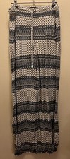 American Eagle Bohemian Striped Dot Pattern Wide Leg Lightweight Pants M Beach