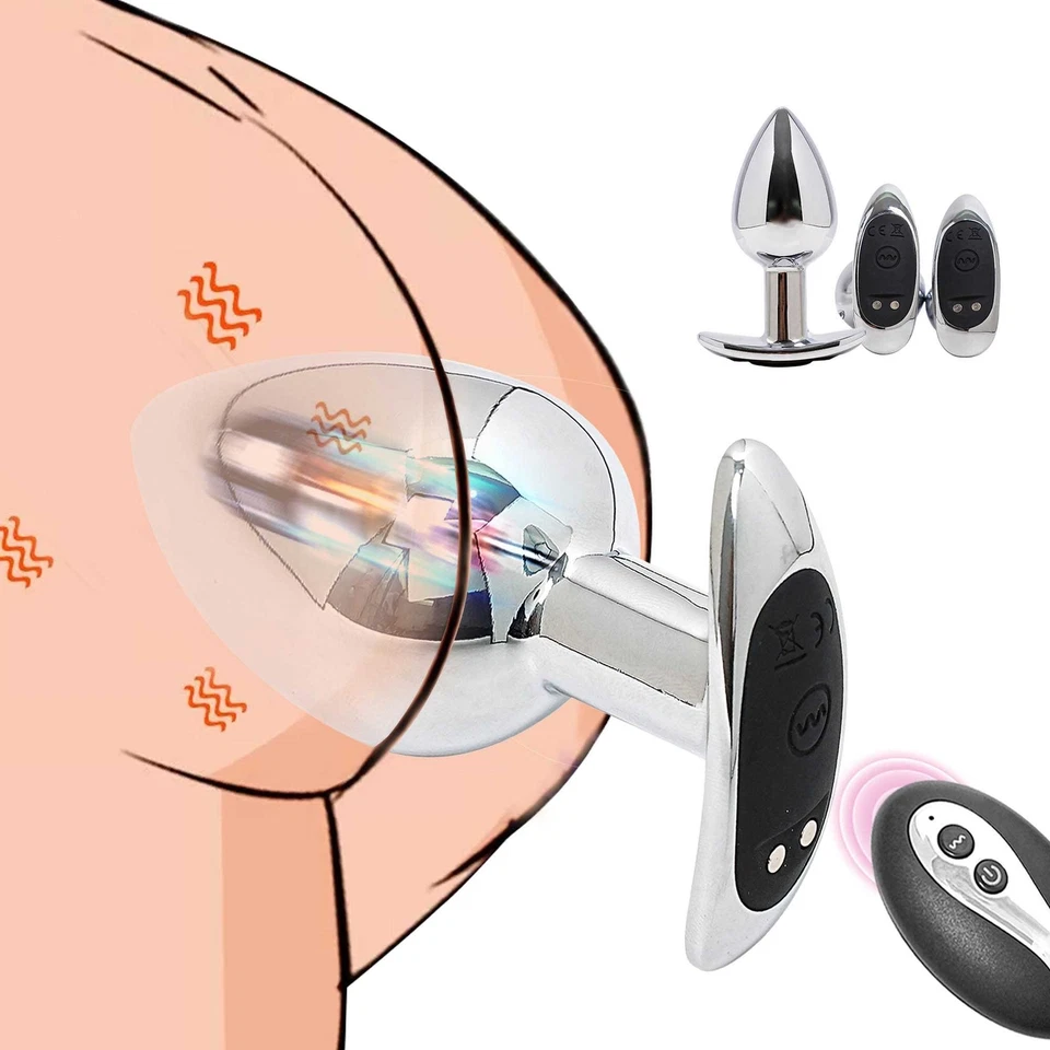 Anal Vibrator Butt Plug Prostata Massager Edelstahl Fernbedienung Sexspielzeug - Bild 3 von 4