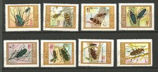 Viét Nam 1977 coléoptères Y&TN°56 à 63 8 timbres oblitérés /T8310