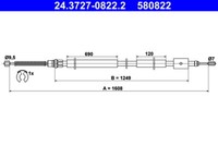 ATE Handbremsseil Rechts FüR Peugeot 306 1.4-1.9D 04.93-04.02 OE 4745N9