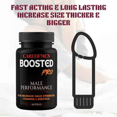 BOOSTED PRO for ED Men Male ED Supplement Pills Alpha Force BIGD 60 Capsules +FS