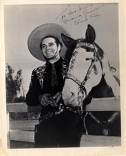 Vintage B & W, 8" X 10" Photo of The Cisco Kid & His Horse, Diablo, Signed