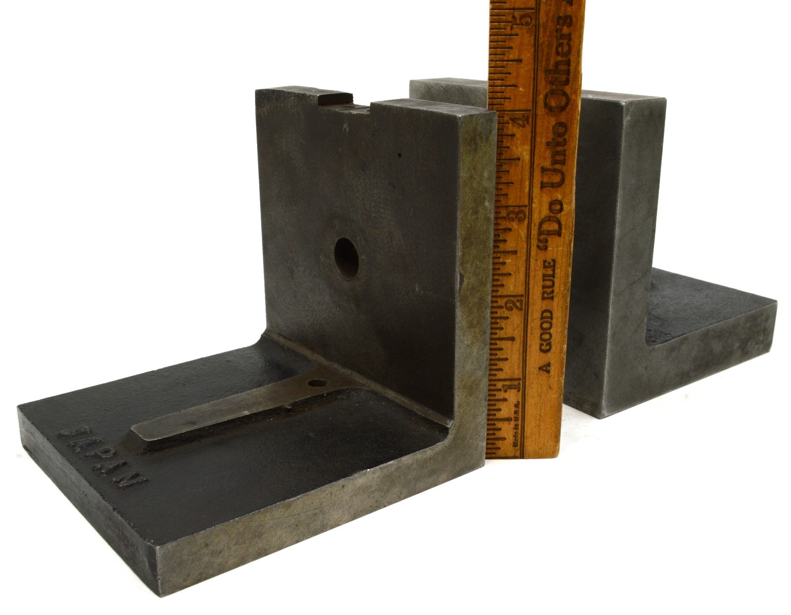Vintage INSPECTION BLOCKS Lot of 2 Unbranded MACHINIST BLOCK Repurpose
