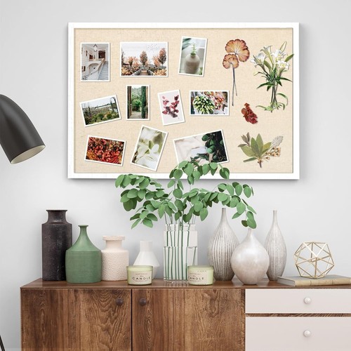 Practical Large Linen Cork Bulletin Board 30x20 with Pushpins for Home & Office - Picture 9 of 9