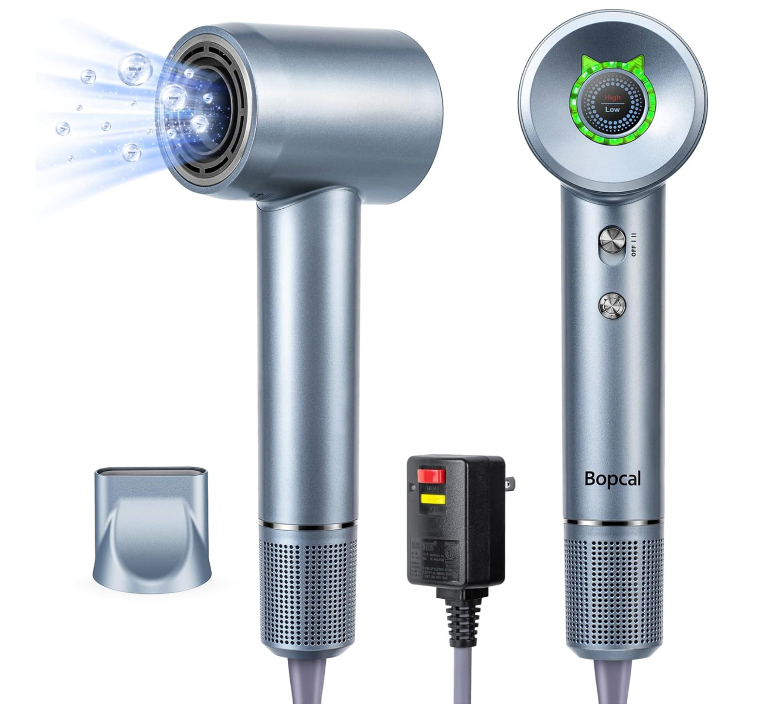 Hair Dryer Ionic Blow Dryer Professional High-Speed Hairdryer 110000RPM - Silver