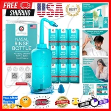 Complete Nasal Irrigation System - 500ml Bottle, 30 Packets & Ergonomic Design