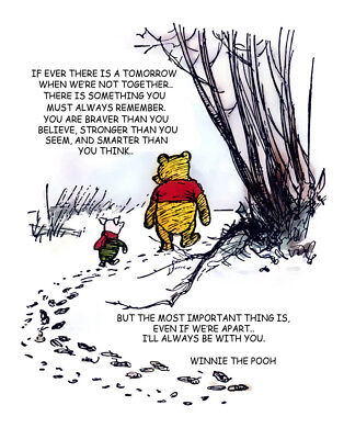 Winnie The Pooh And Piglet Hunt With Quote Print 11 X 14 3632 Ebay