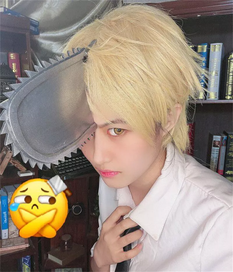 UWOWO Chainsaw Man Denji Cosplay Wig Cosplay Wig Anime Denji Wig Men Wig  Golden Short Hair