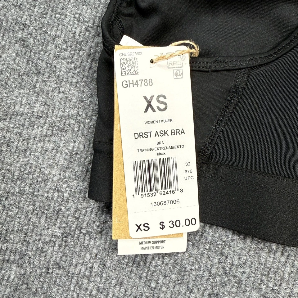 Adidas Women's Training Support Bra BLACK Size XS NWT - Image 3 of 4