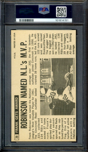 1964 Topps Giants #29 Frank Robinson PSA 7 quasi nuovo * Cincinnati Reds* - Foto 2 di 2