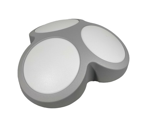 Triple Wall Light Silver / Grey Outdoor Wall Light Exterior 3 x 240V GX53 9W - Picture 2 of 7