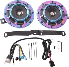 FARBIN Waterproof Car Horn Loud Super Tone High Tone/Low Tone Metal Twin Horns K