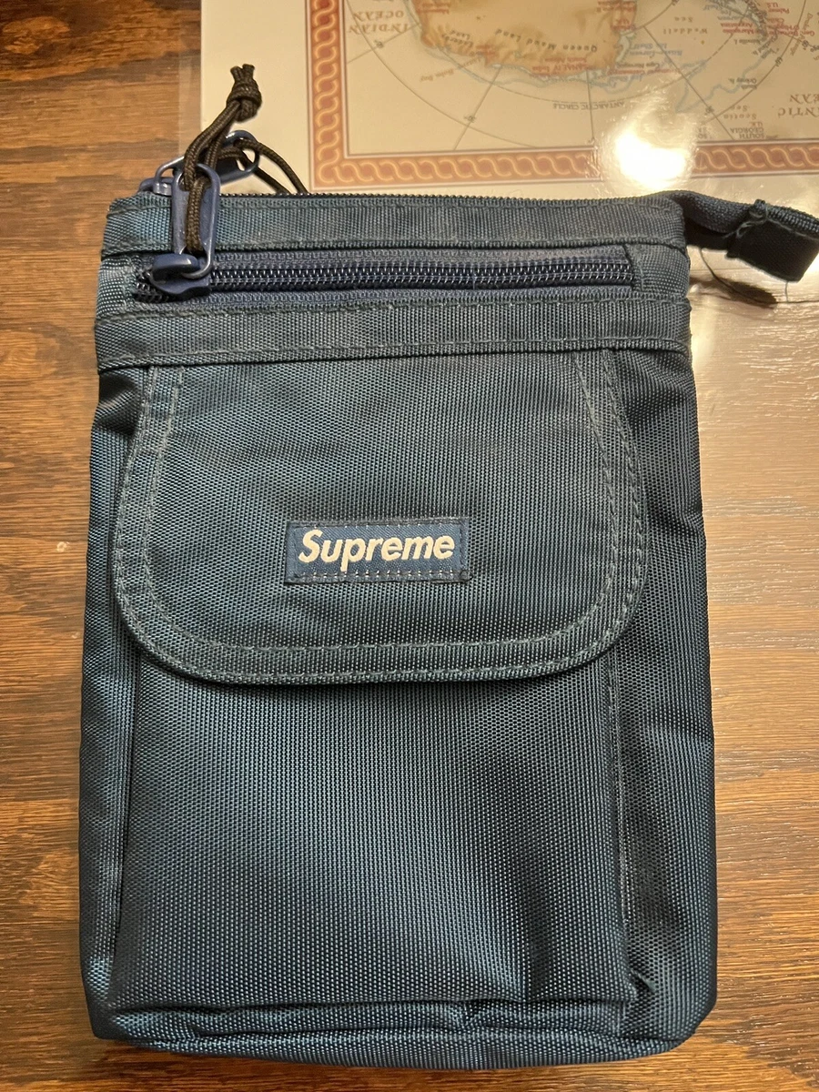 Supreme FW19 black duffle bag messenger box logo Side Bag Cordura 100%  Authentic